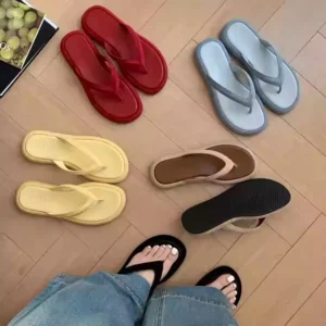 Platform flip-flops, women's summer beach sandals, Trendy French style.